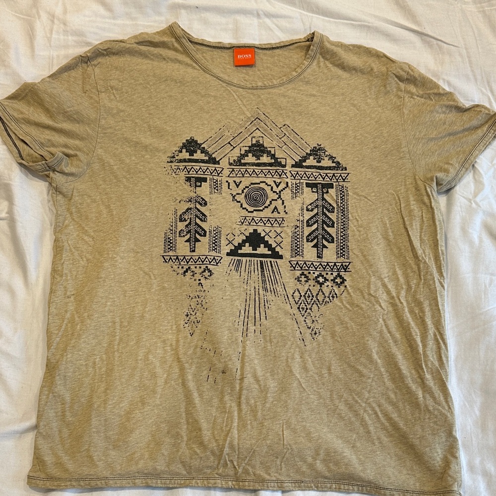 Hugo Boss Tan Graphic Tshirt